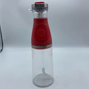 Chef Jet Perfect Oil & Vinegar Glass Dispensers, 16.9 oz. Red